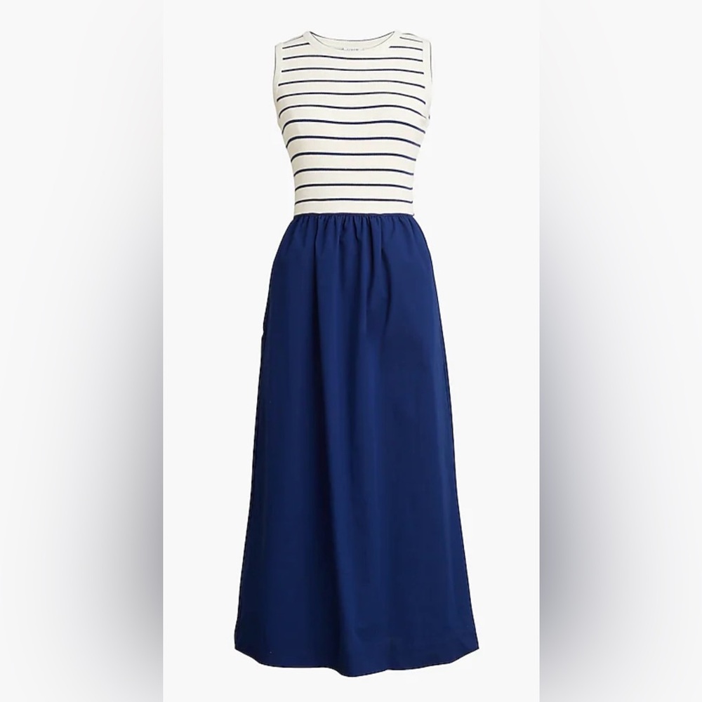 J.Crew Striped ribbed-knit mixy dress